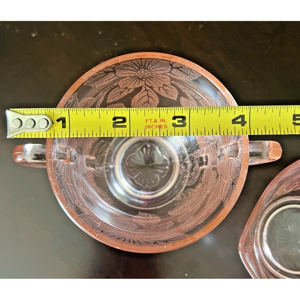 MacBeth-Evans Dogwood Pink Depression Glass Creamer Open Sugar Bowl Set 1930s - Picture 7 of 7
